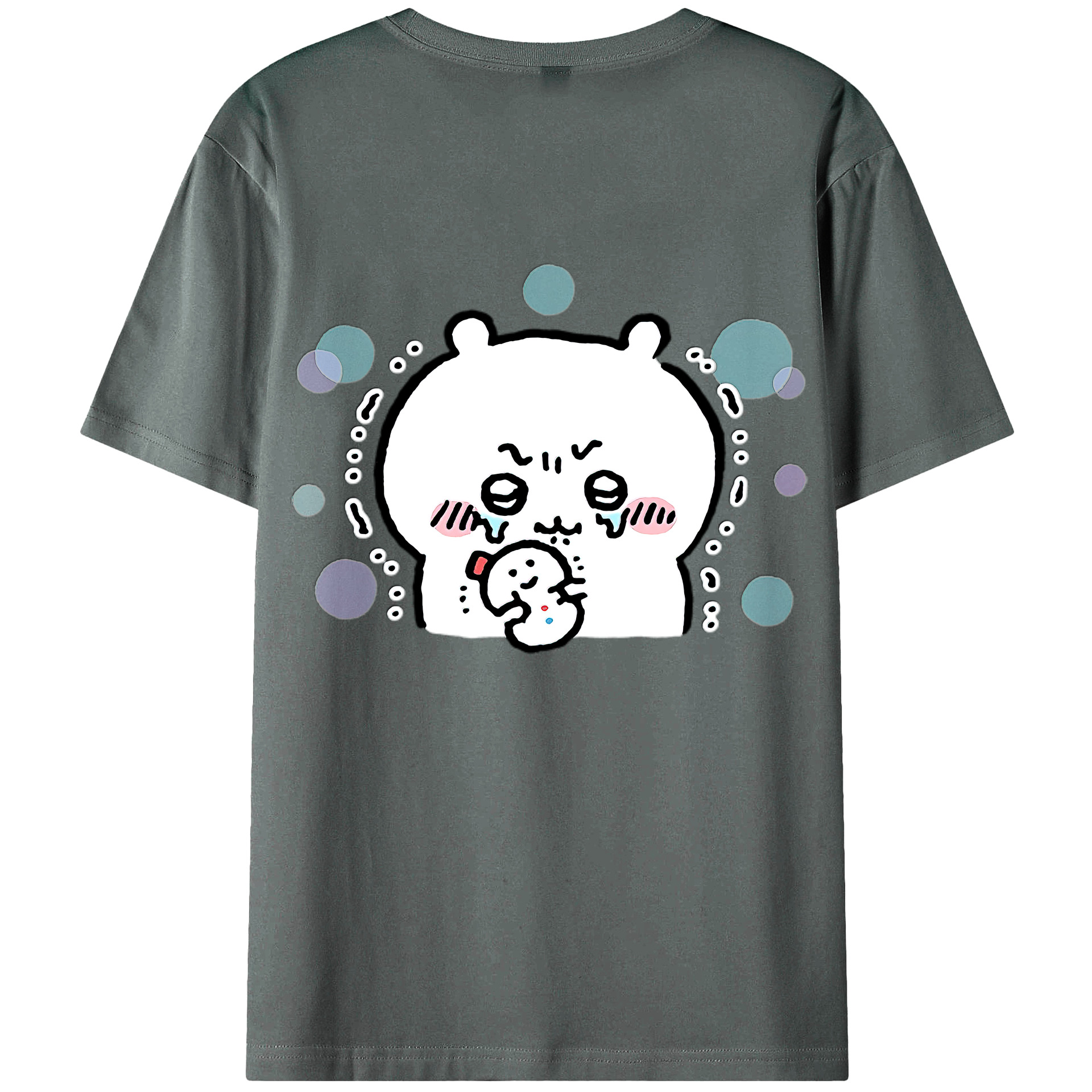 （画像用） ちいかわ ちいかわ Chii-kawa chiikawa 綿100％ メンズ半袖Tシャツ（バックプリント） 通気性